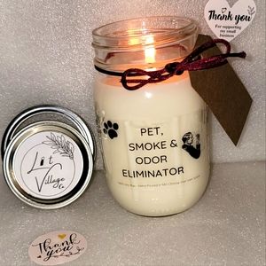 Pet, smoke & Odor eliminator candle - Large 16oz